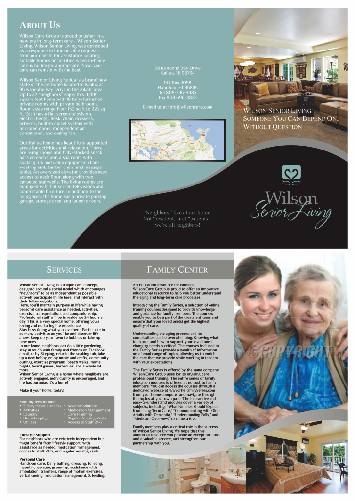 Brochure Design by barinix for Wilson Care Group | Design #1862398