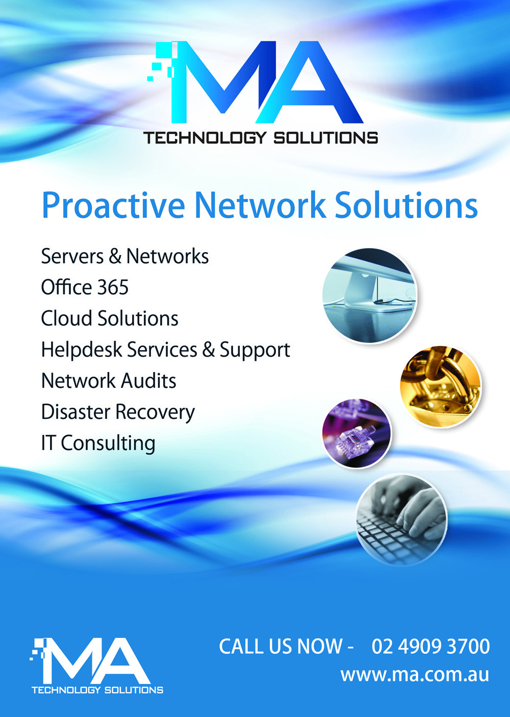 elegant playful business poster design for ma technology solutions business poster design