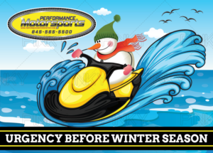 POWERSPORTS WINTERIZATION, SHRINKWRAP AND STORAGE | Postkarten-Design von Pinky 