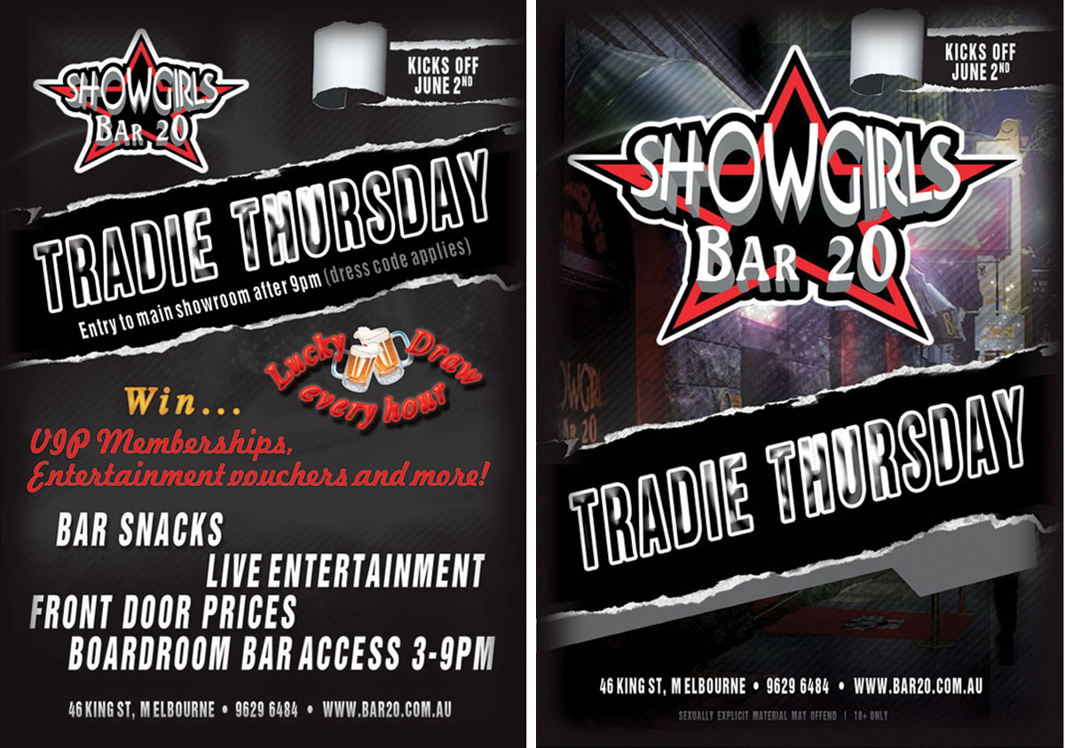 Flyer Design by Dmitry for Showgirls Bar 20 | Design #1843005