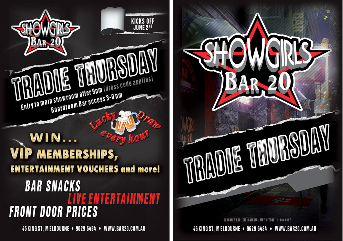 Flyer Design by Dmitry for Showgirls Bar 20 | Design #1846683