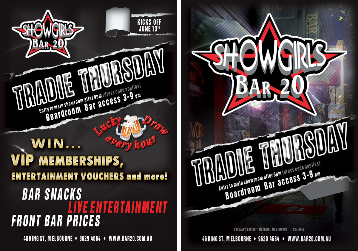 Flyer Design by Dmitry for Showgirls Bar 20 | Design: #1866047