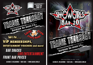 Flyer Design by Dmitry for Showgirls Bar 20 | Design #1866047