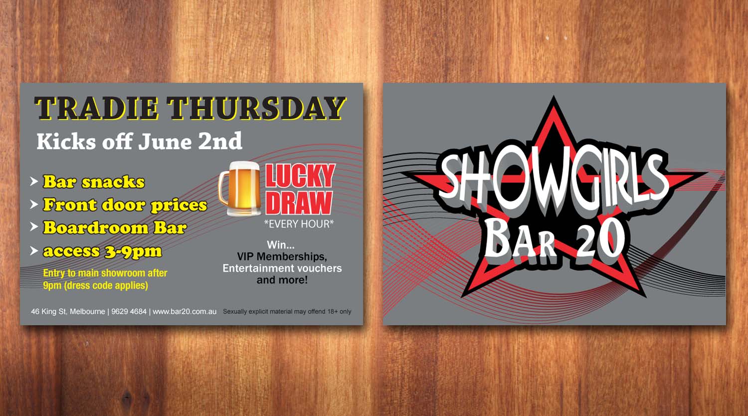 Flyer Design by Sbss for Showgirls Bar 20 | Design #1850733