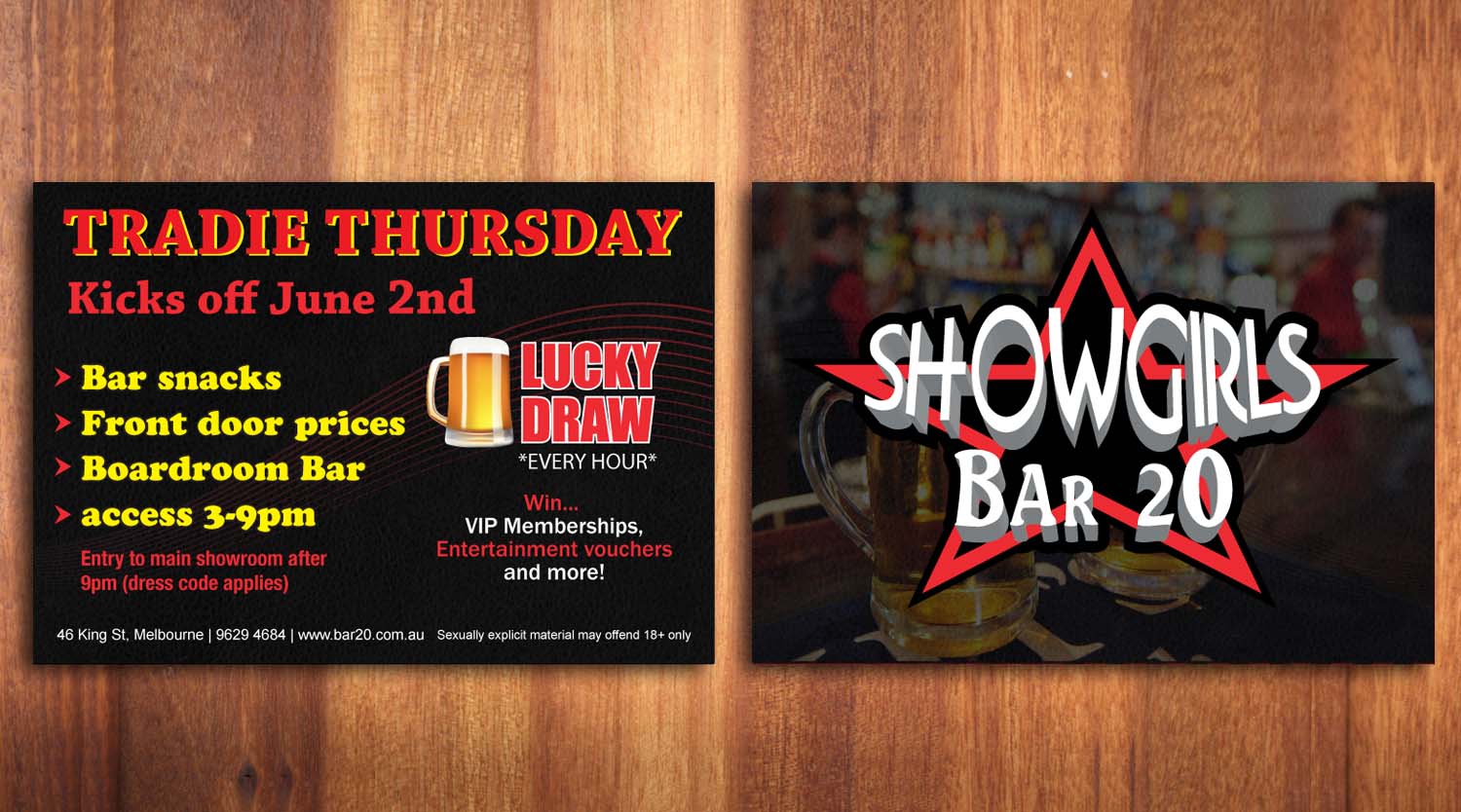 Flyer Design by Sbss for Showgirls Bar 20 | Design #1851362