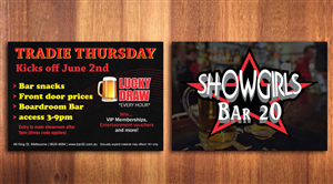 Flyer Design by Sbss for Showgirls Bar 20 | Design: #1851362