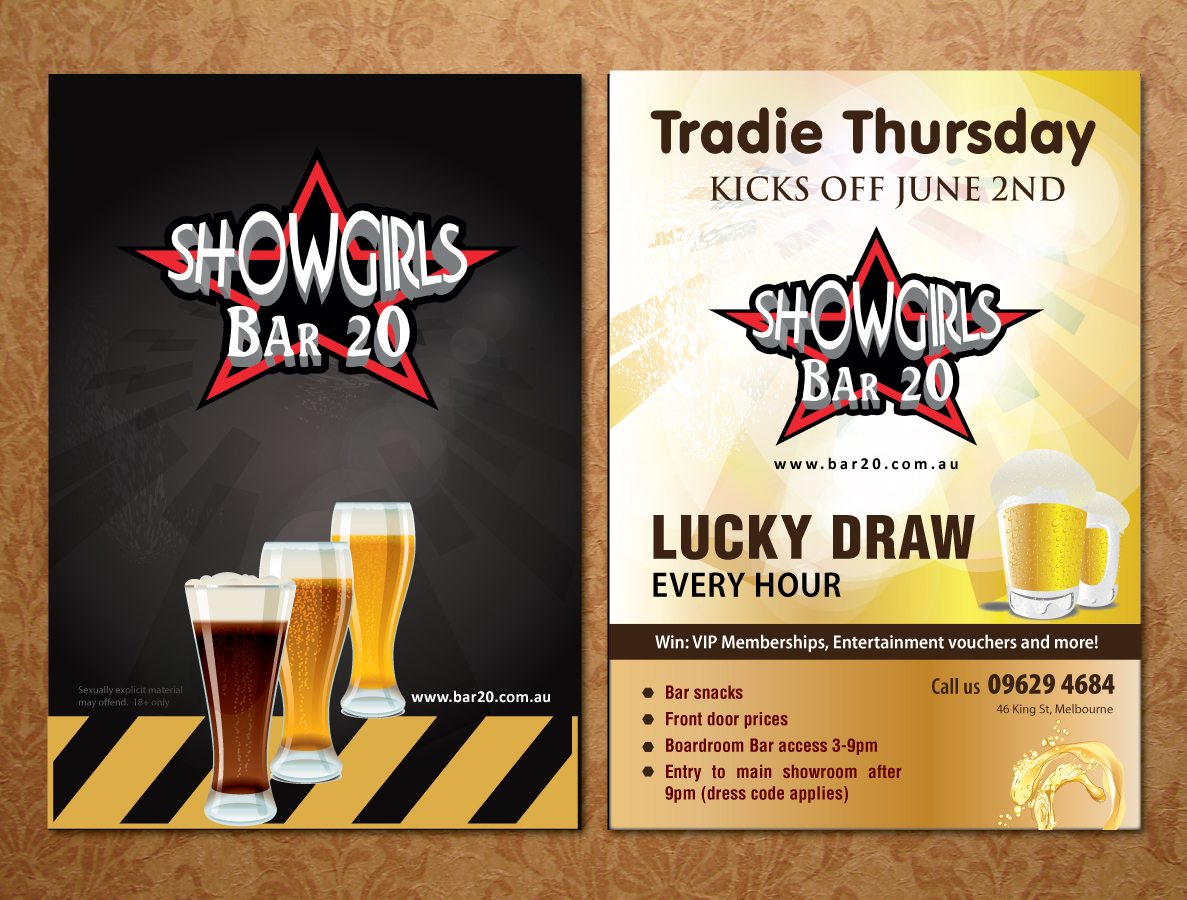 Diseño de Flyer por Sbss para Showgirls Bar 20 | Diseño #1858038