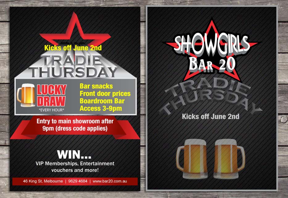 Flyer Design by Sbss for Showgirls Bar 20 | Design #1858329