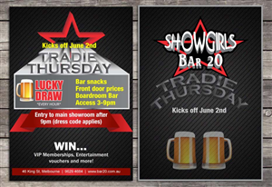 Flyer Design by Sbss for Showgirls Bar 20 | Design: #1858329