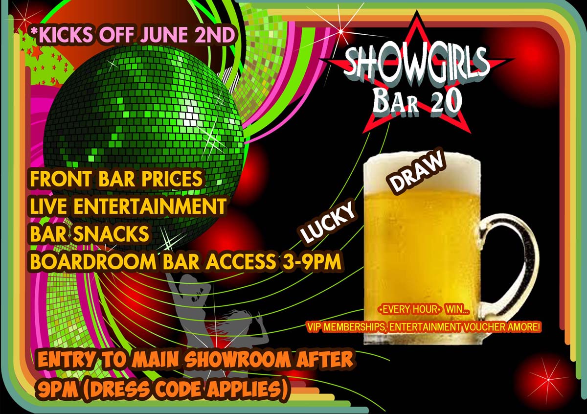 Diseño de Flyer por ESolz Technologies para Showgirls Bar 20 | Diseño #1843590