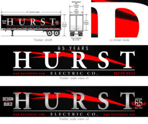 Hurst Electric Graphic design for advetisment on 18 wheeler trailer  | Schilder-Design von insert name here