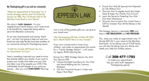 Jeppesen Law Estate Planning focusing on families with minor children, November Thanksgiving Theme | Postkarten-Design von adiazudin