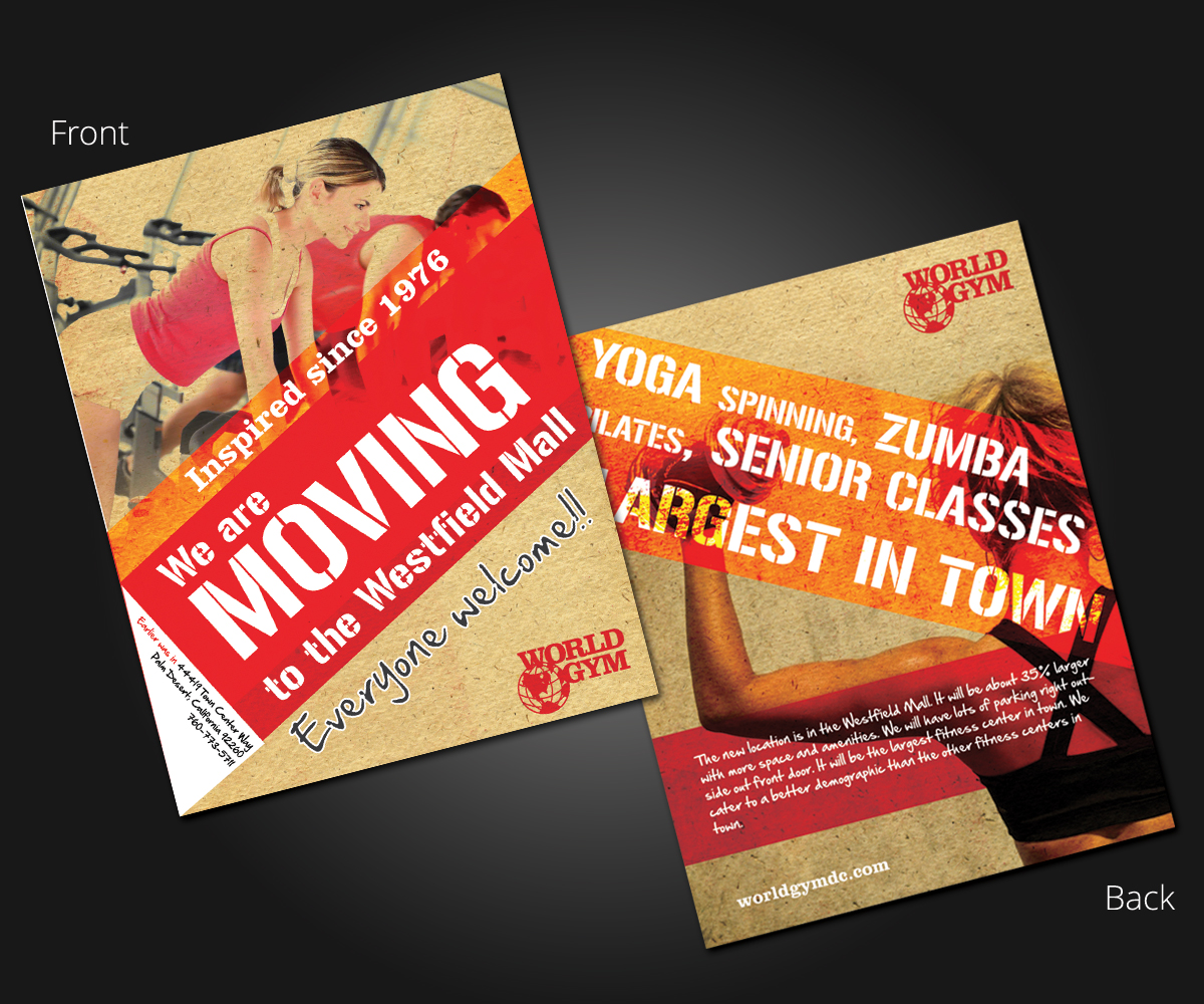 Diseño Publicitario por Designer Destiny para World Gym of Palm Desert, LLC | Diseño #1916346