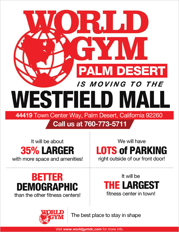 Werbe-Design von designhero für World Gym of Palm Desert, LLC | Design #1902131