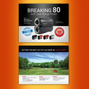 Golf Rangefinder Instructional Insert | Postcard Design by NatPearlDesigns