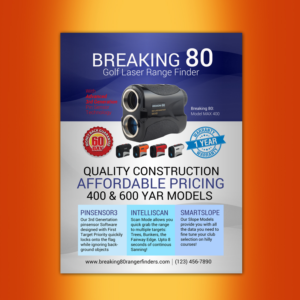 Golf Rangefinder Sales Flyer Design | Postcard Design by NatPearlDesigns