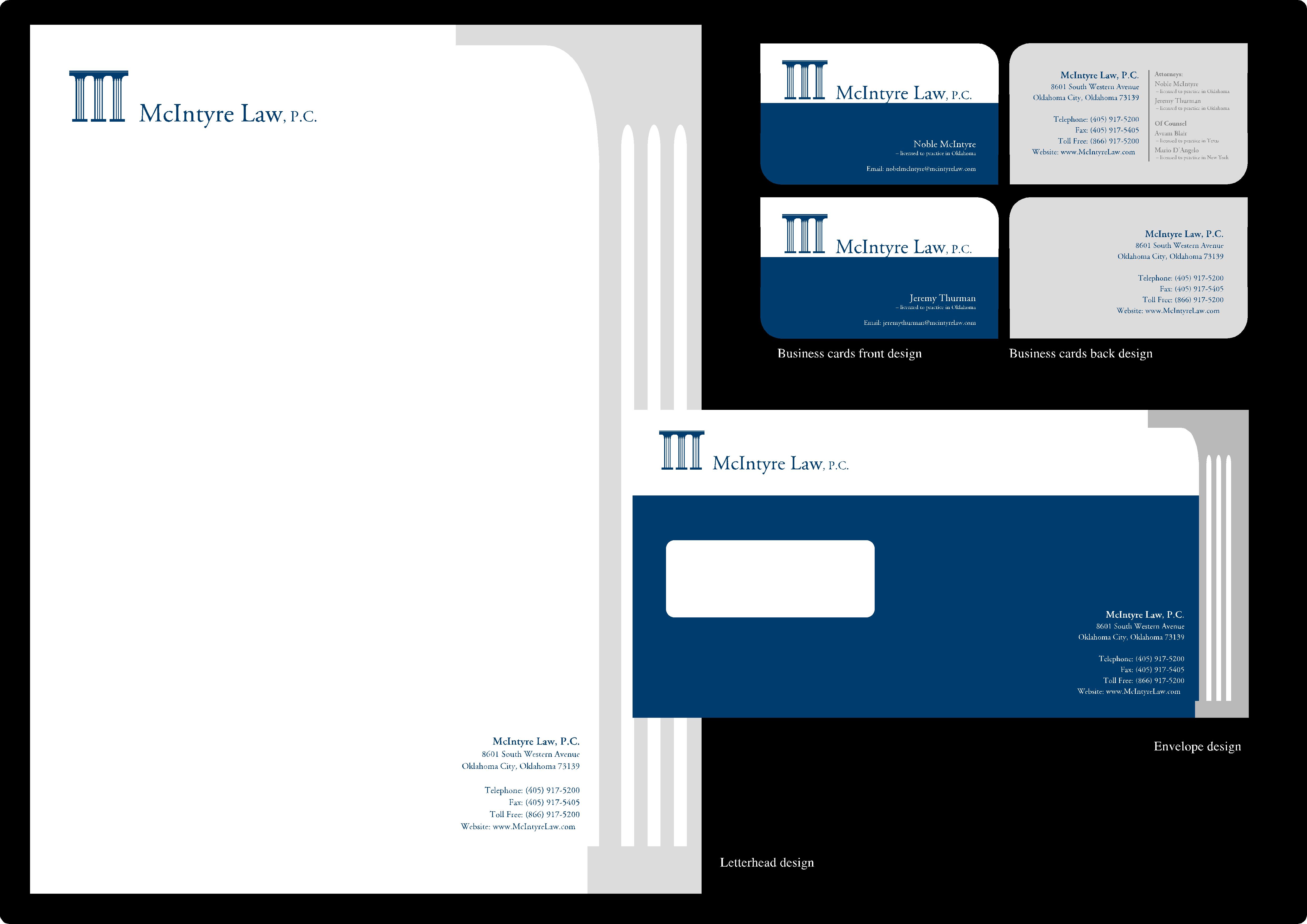 Stationery Design by NG KIA HUI for McIntyre Law, P.C. | Design #12465