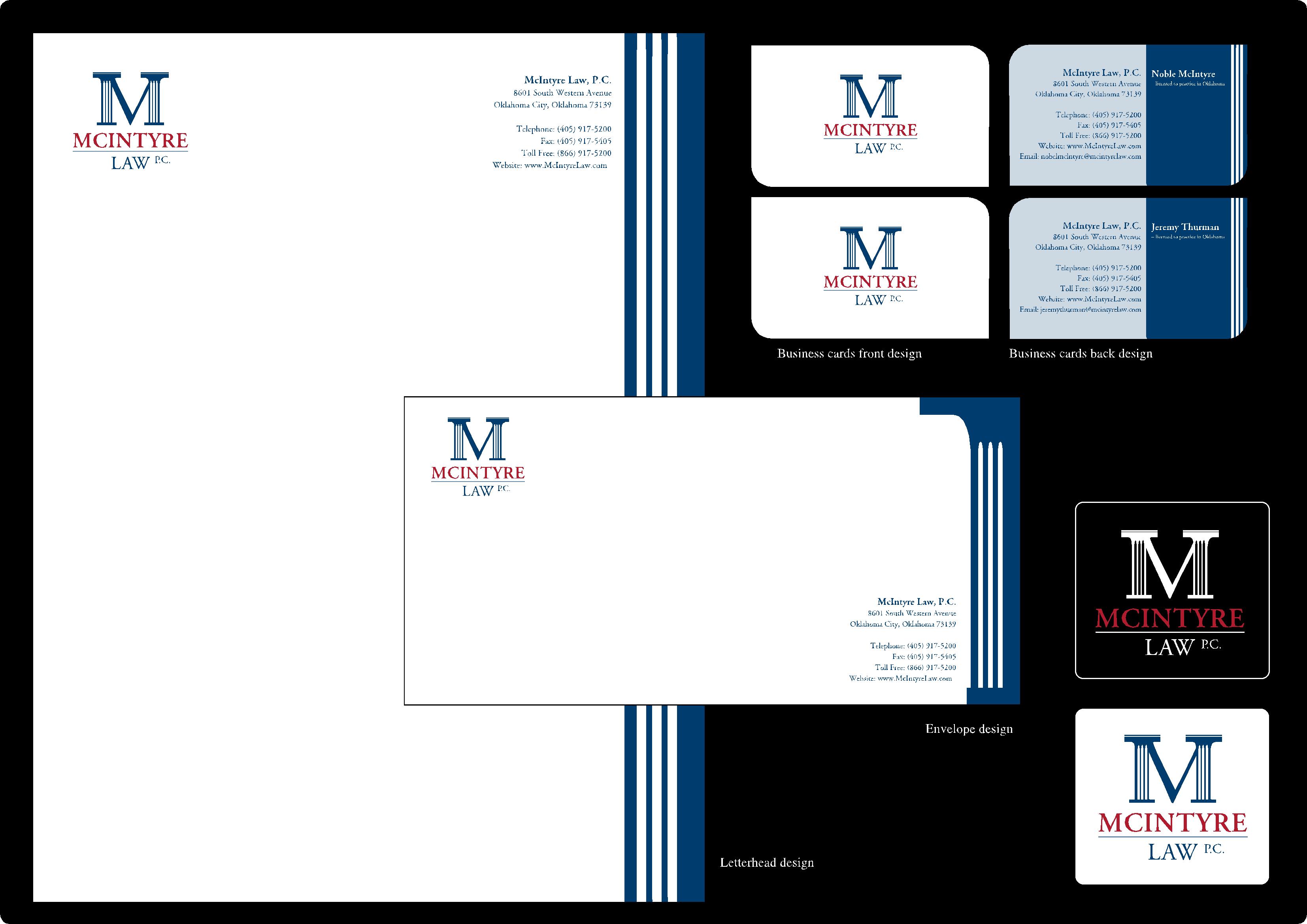 Stationery Design by NG KIA HUI for McIntyre Law, P.C. | Design #12508