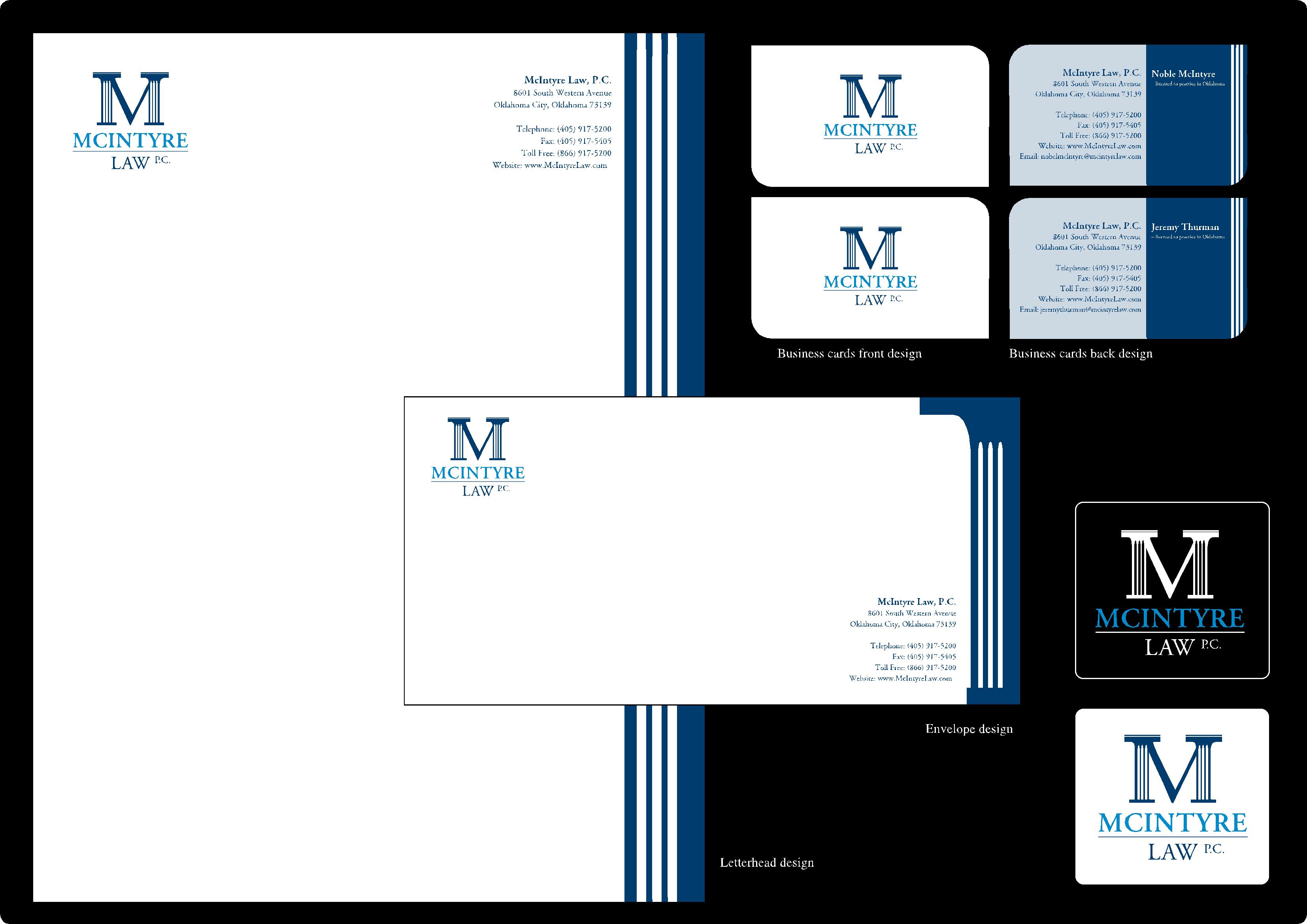 Stationery Design by NG KIA HUI for McIntyre Law, P.C. | Design #12509