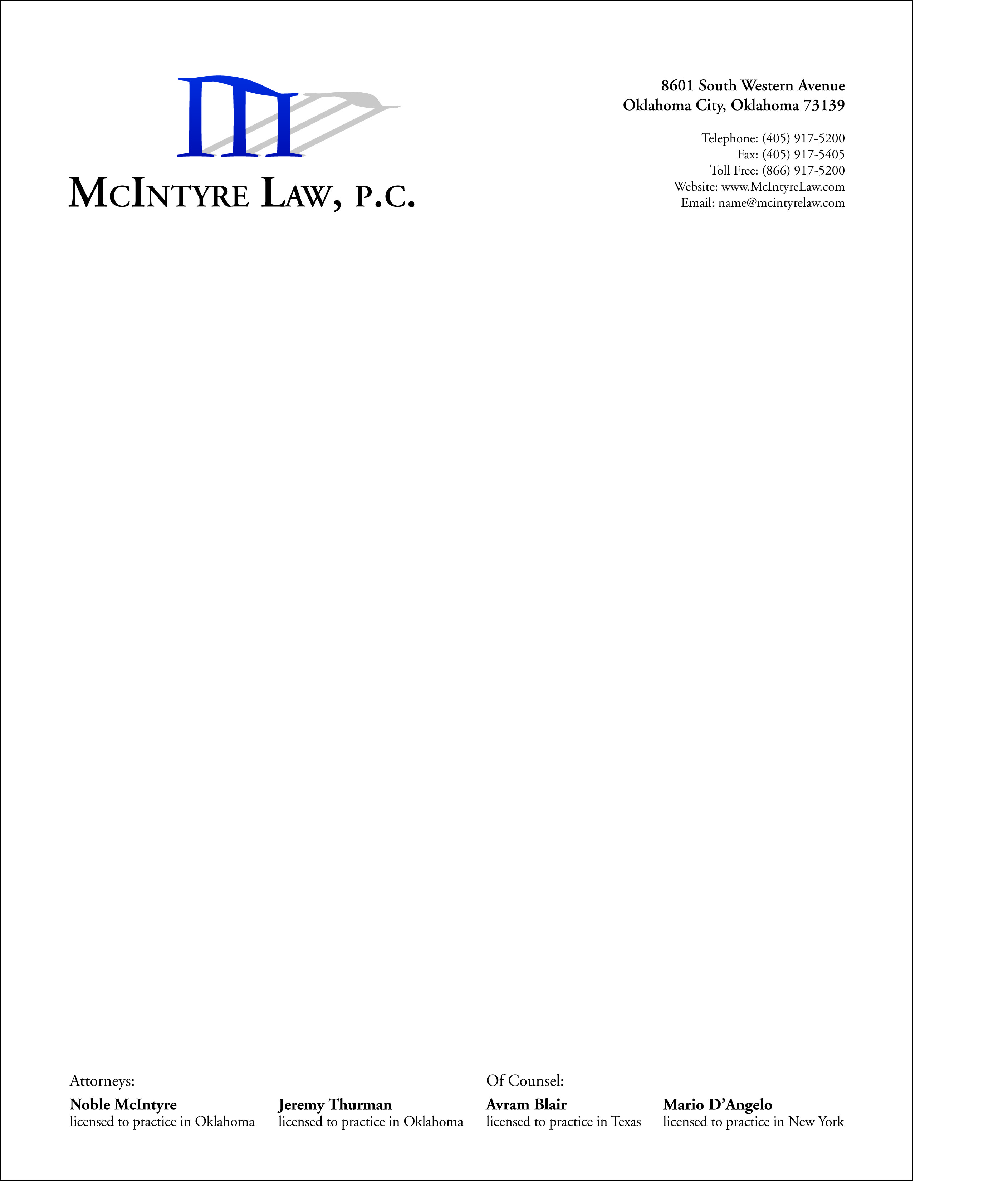 Stationery Design by Ali Hawley for McIntyre Law, P.C. | Design #12419