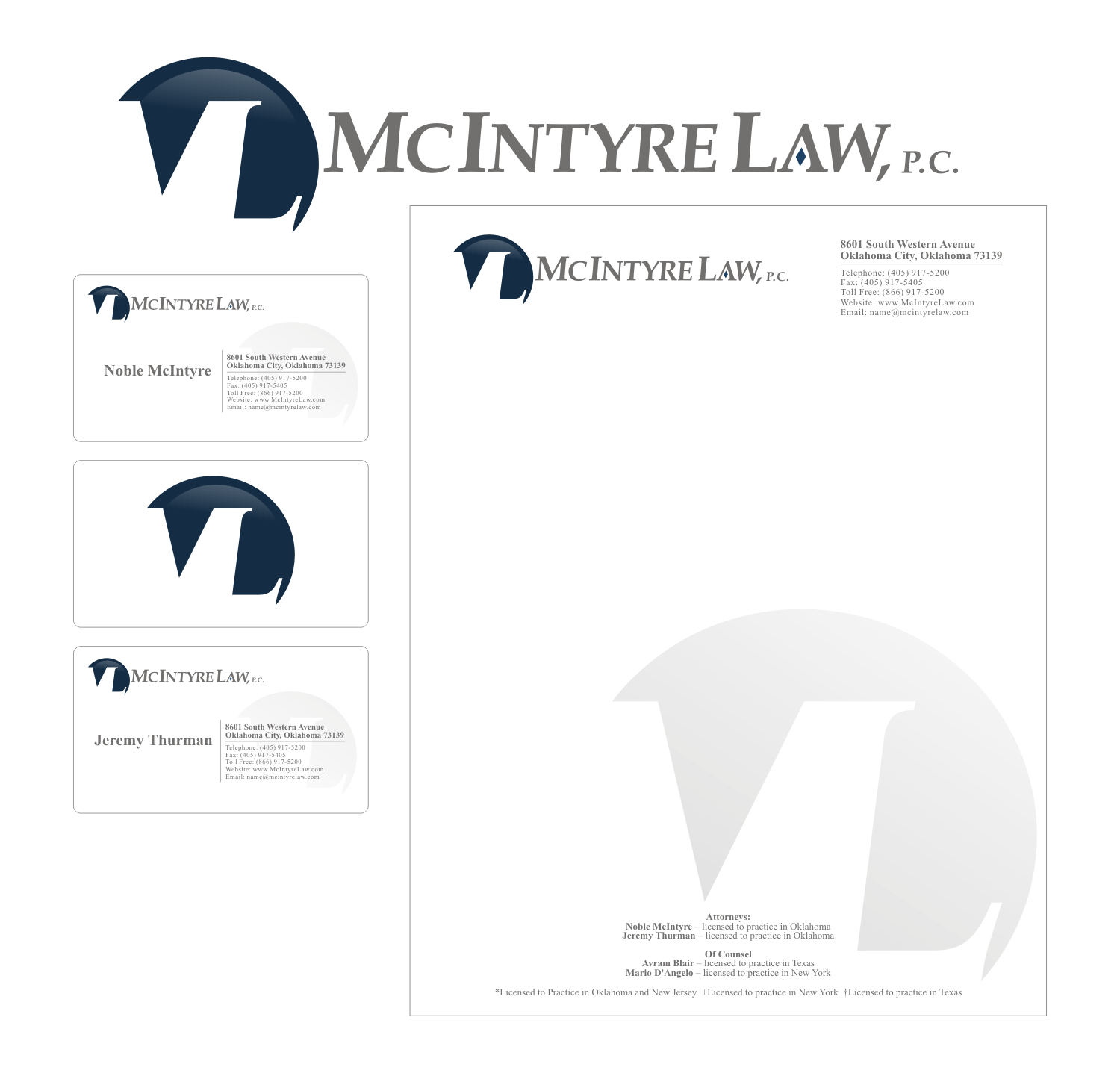 Stationery Design by SiddKidd for McIntyre Law, P.C. | Design #12501