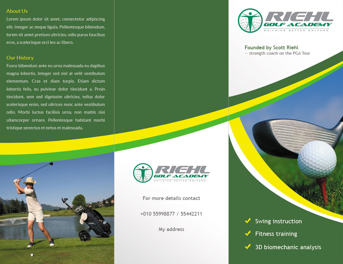 Brochure Design by Tariq Shamim for Warinanco Sports Center | Design #1892601