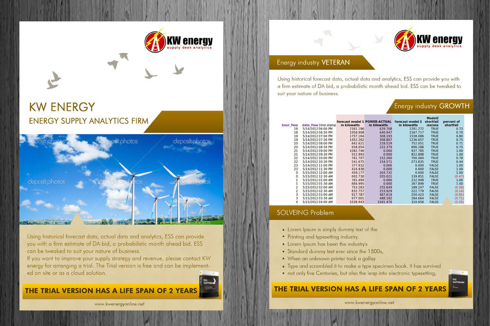 Flyer Design by ESolz Technologies for KW energy | Design #1847808
