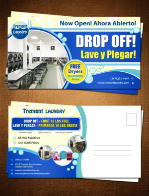 Postcard Design by debdesign for Tremont Laundry | Design: #7322144
