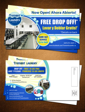 Postcard Design by debdesign for Tremont Laundry | Design: #7396139