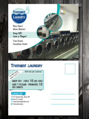 Diseño de Postal por ESolz Technologies para Tremont Laundry | Diseño #7361351