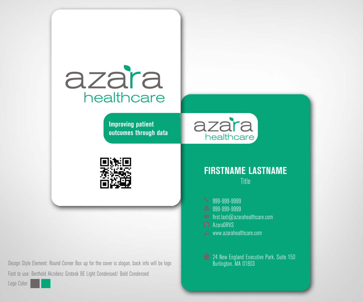 Business Card Design by Khoo for Azara Healthcare  | Design #1858445