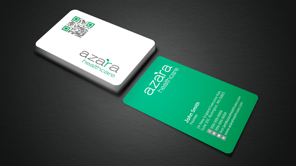 Business Card Design by Sarah Mathews for Azara Healthcare  | Design #1848266