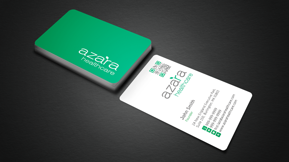 Business Card Design by Sarah Mathews for Azara Healthcare  | Design #1848337