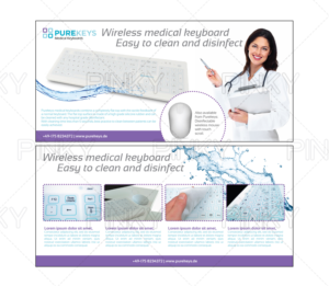 Postcard for printadvertising of hygiene keyboard to dentists | Diseño de Flyer por Pinky 