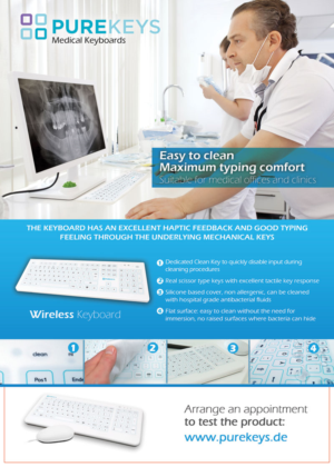 Postcard for printadvertising of hygiene keyboard to dentists | Flyer Design by alessandroevge
