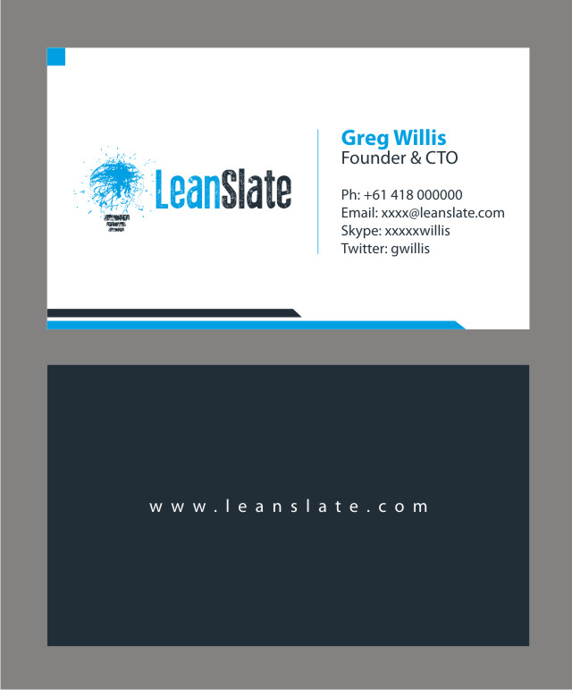 Design de Carte de Visite par ESolz Technologies pour LeanSlate | Design #1851392