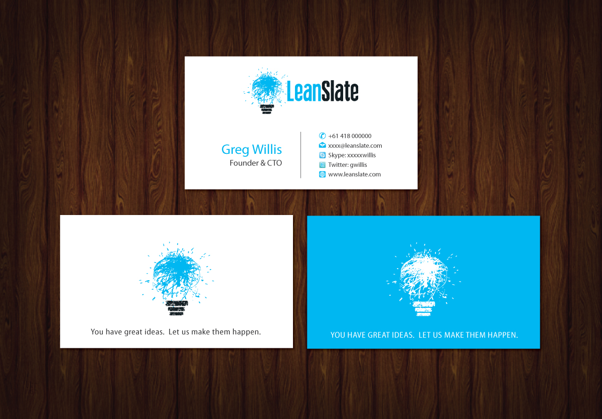 Diseño de Tarjeta de Presentación por meet007 para LeanSlate | Diseño #1851731