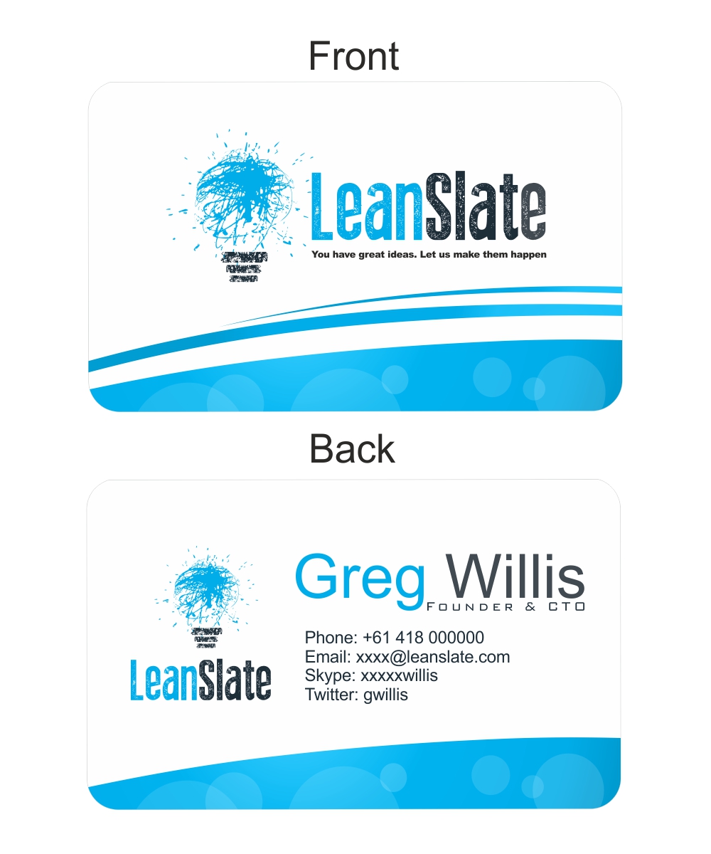 Design de Carte de Visite par FutureDesigne pour LeanSlate | Design #1851707