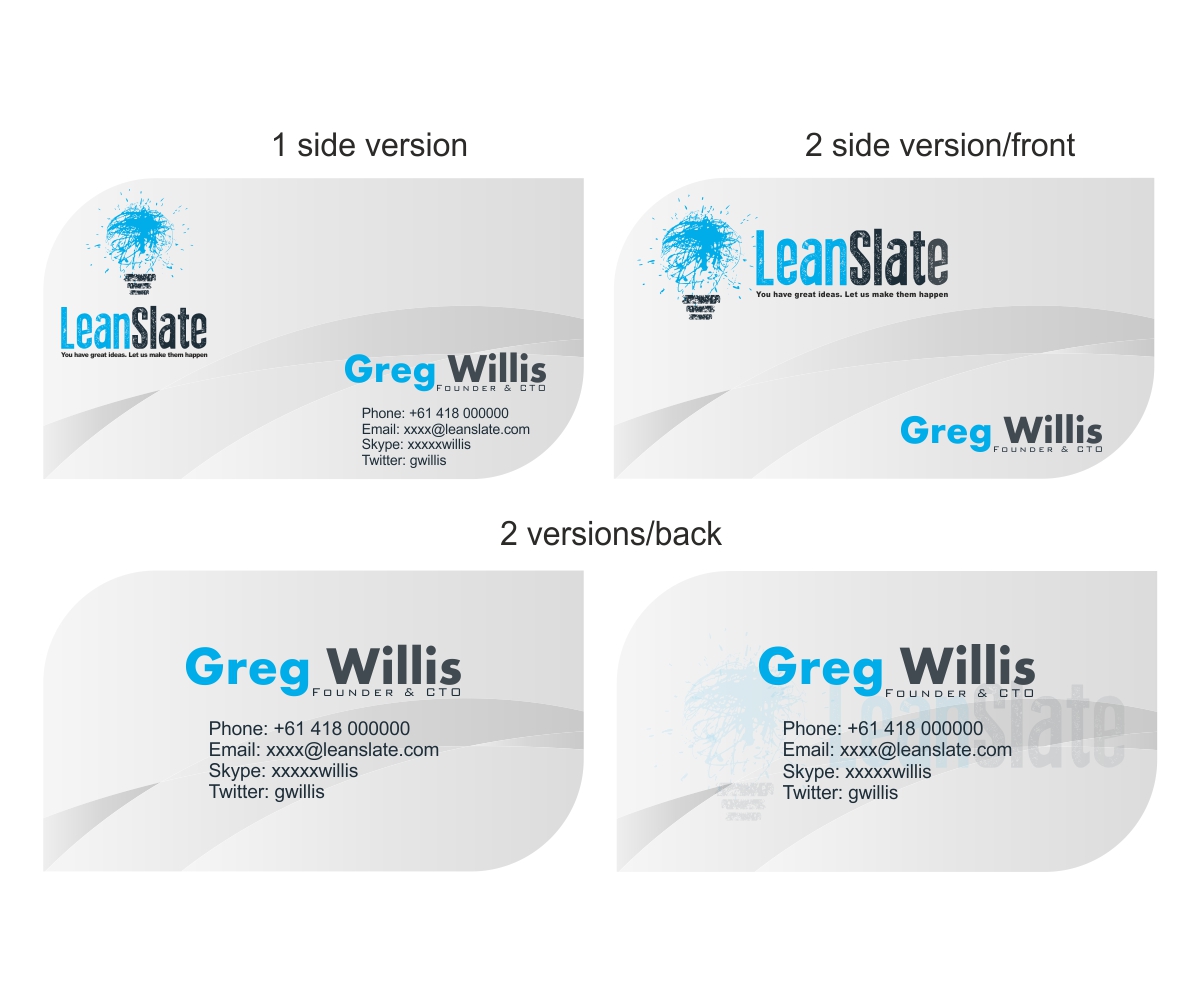 Business Card Design by FutureDesigne for LeanSlate | Design #1851777
