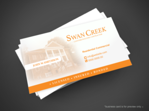 Design de Carte de Visite par Aleksic pour Swan Creek Customs LLC | Design : #7373809