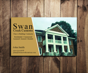 Business Card Design by DZINO for Swan Creek Customs LLC | Design: #7434825
