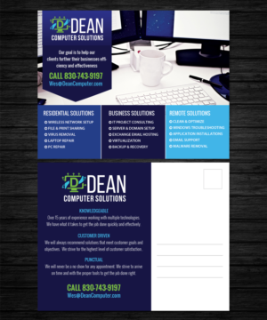 Postkarten-Design von CreativeTrick für Dean Computer Solutions | Design: #7374811