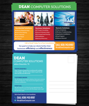 Dean Computer Solutions Postcard Marketing Campaign | Diseño de Postal por CreativeTrick