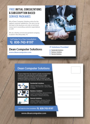 Dean Computer Solutions Postcard Marketing Campaign | Diseño de Postal por alex989
