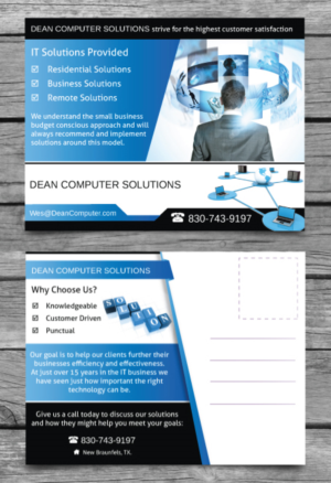 Postcard Design by nyky for Dean Computer Solutions | Design #7371630