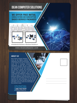Postcard Design by debdesign for Dean Computer Solutions | Design #7359494