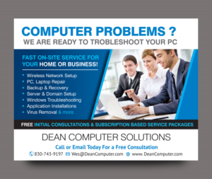 Postcard Design by rkailas for Dean Computer Solutions | Design #7385184
