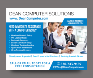 Dean Computer Solutions Postcard Marketing Campaign | Diseño de Postal por rkailas