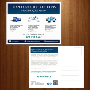 Postkarten-Design von VEGA-Designs für Dean Computer Solutions | Design: #7374833