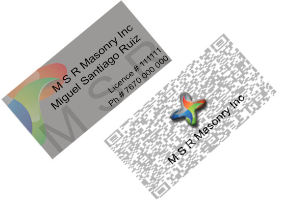 Business Card Design by mashi for msrmasonry | Design #1876799